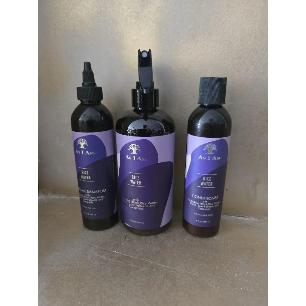 As I Am Rice Water Shampoo Spray and Conditioner Set