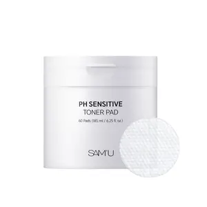 SAM'U PH Sensitive Toner Pad 60Pads - Gentle Hydration, pH-Balanced, Calms Sensitive Skin, Ideal for Daily Use, 130ml