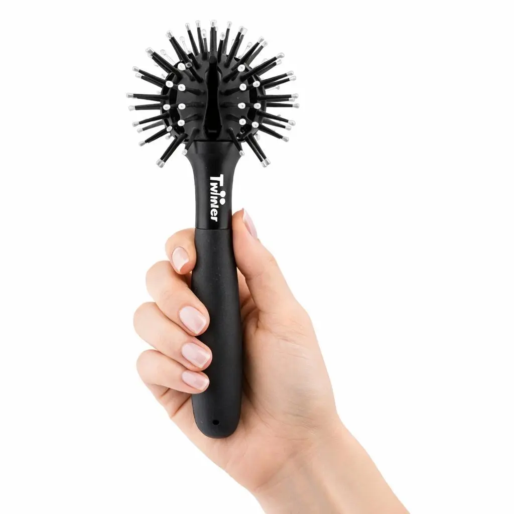 Marilyn Brush Classic Black Twirler Ball Heated Curl Hair Brush - Heat-Resistant Styling Tool with Metal Base for Absorption & Circulation, Maximum Volume for Dry or Wet All-Textures Hair, Heated Brush