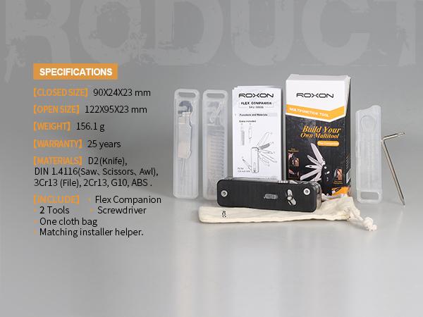 ROXON Flex Companion (S503G) - Modular Multitool with D2 Steel Knife & Interchangeable Blades - DIY EDC Gear ROXON Flex Companion (S503G) - Modular Multitool with D2 Steel Knife & Interchangeable Blades - DIY EDC Gear
