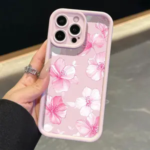 Floral Pattern Flower Phone Case, Anti-drop Cellphone Protective Case, Total Protective Shockproof Protector Mobile Phone Cover for iPhone 15 Pro Max 14 13 12, Casing