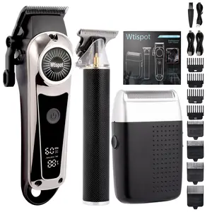 Men's Electric Hair Clipper Set, Home Shaver, All Metal Alloy Blade, LCD Display Screenn, Suitable for Home and Car Travel, Father's Day Gift,  Portable and Accurate, High Quality Trimmer, Personal Care Essential Professional Cordless Hair Trimmer Kit