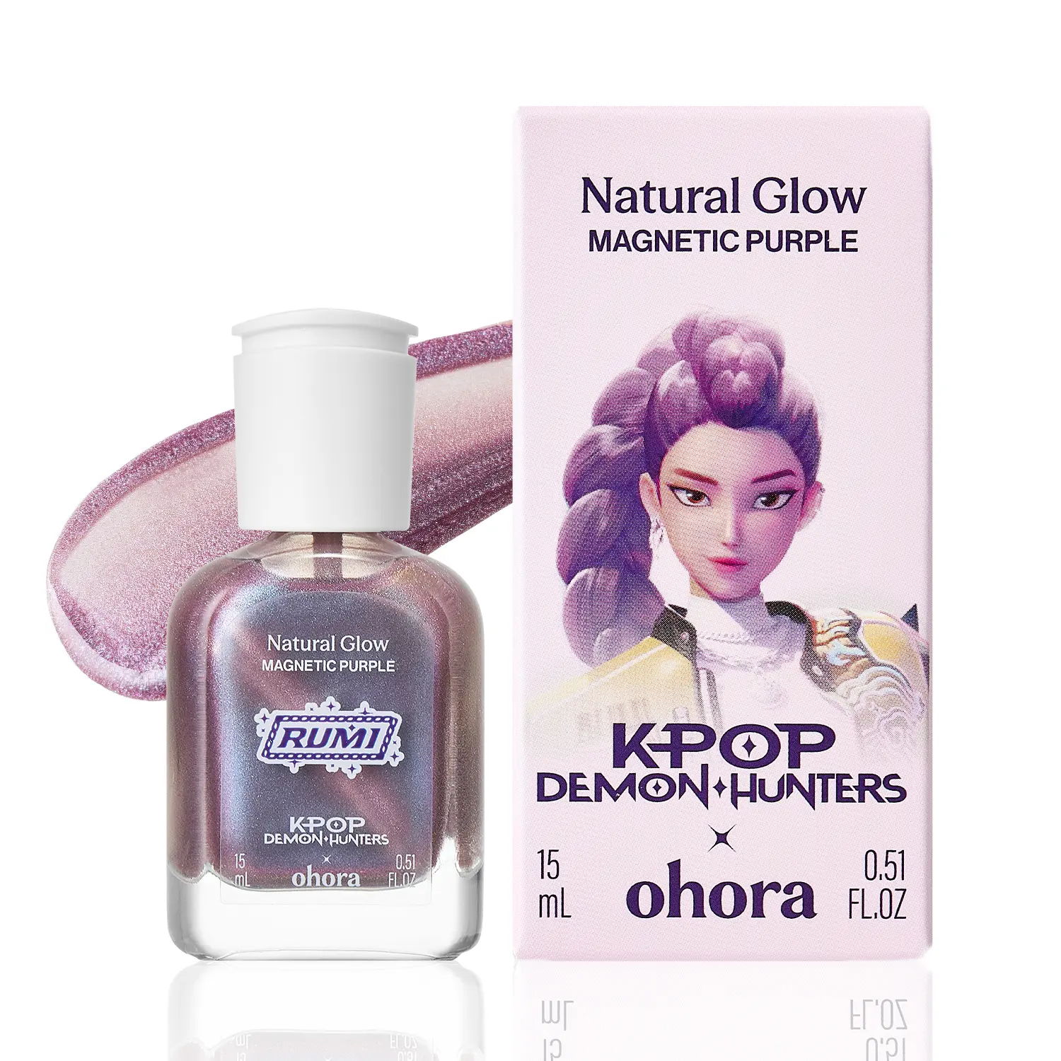 ohora X Kpop Demon Hunters Natural Glow Magnetic Nail Care Polish, 15 mL