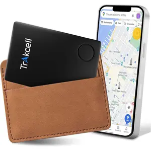 Thin wallet tracker card wallet finder smart bluetooth locator for phone luggage tags passport ip67 waterproof with builtin 3 year battery ios android compatibleblack