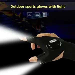 LED flashlight luminous fishing gloves emergency repair night fishing lighting gloves finger light gloves