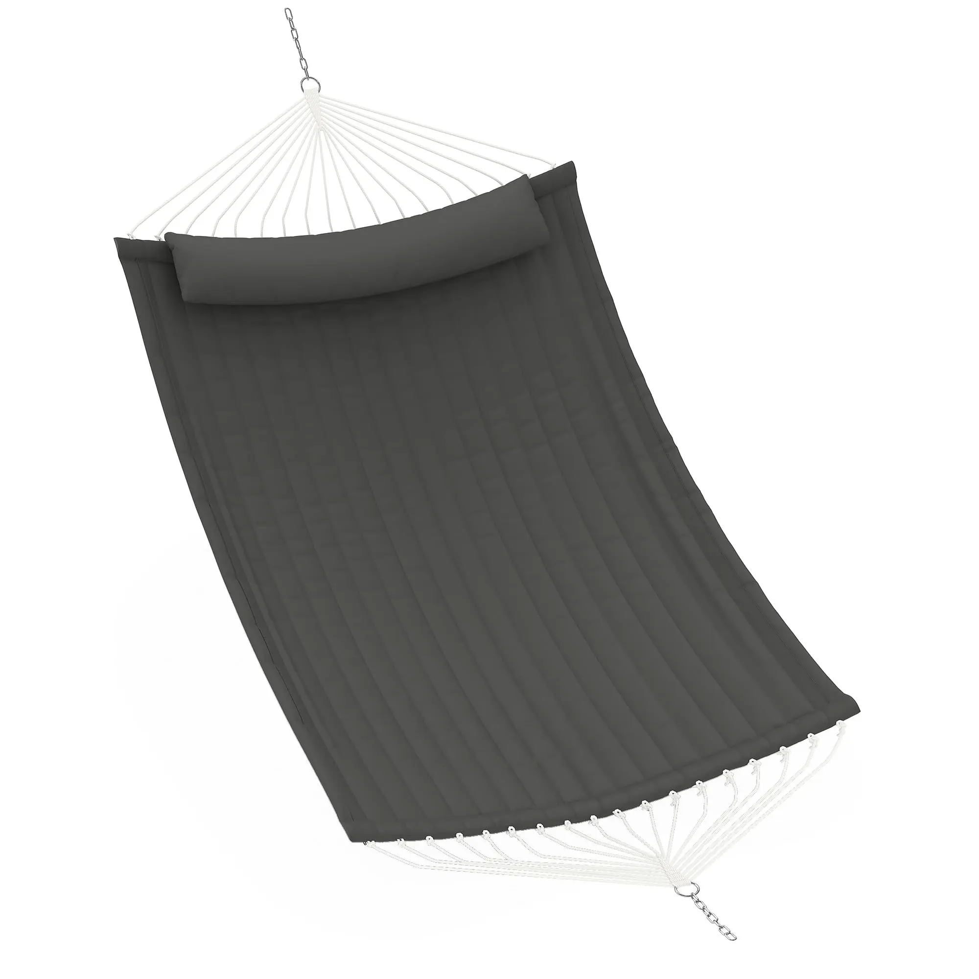 Extra Large Outdoor Hammock – Quality Deep Gray – Comfortable, Durable Hanging Bed for Patio, Garden, Lawn – 350cm