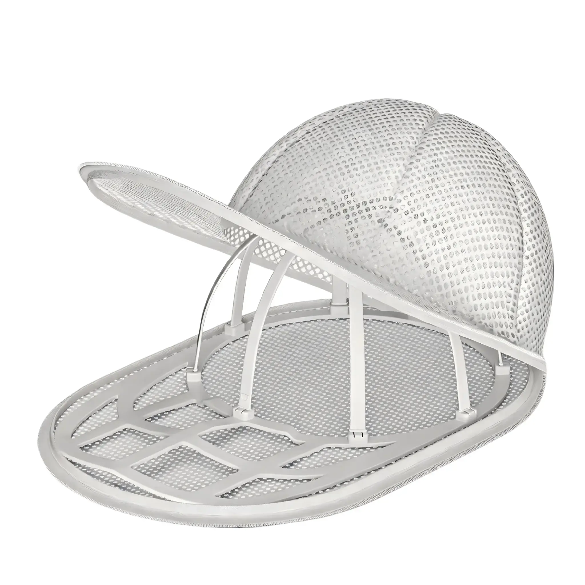 Baseball Cap Washer Cage - Nylon Breathable White Zippered Meshed Portable Drying Pouch Washing Bag, Adjustable Secure Efficient Adult Home Laundry Cleaning Accessory (Friend-Friendly Design), Drying Washing Bags