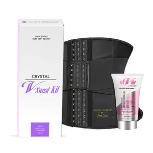 Crystal V-Sweat Kit - Double Elastic Waist Belt for Women, 11.5" Front & 9.5" Back, 3 Rows of Hooks, Shapewear for Gym & Daily Use, Empowering Style & Functionality