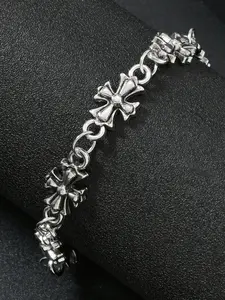 Cross Bracelet for Couples, Fashionable Alloy Wristband, Vintage High-Quality Streetwear, Dark Style, Unisex Jewelry