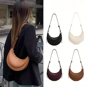 Women'S Genuine Leather Crossbody Bag - Magnetic Closure, Semi-Circular Armpit Purse for Commuting, Travel, Everyday - Available in Black, White,