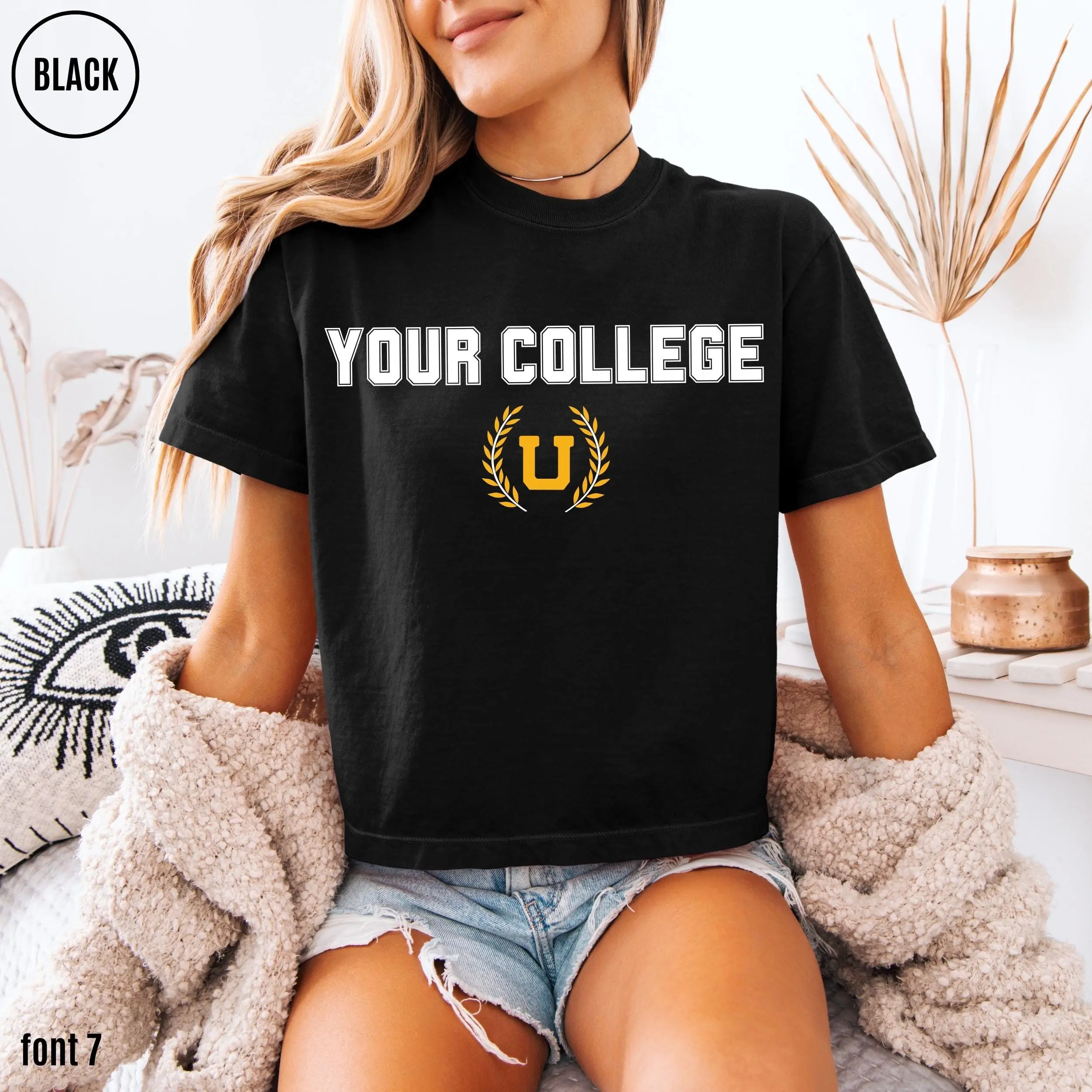 Custom College Logo Text Comfort Colors Boxy Teetailgate Game Day Shirt Commitment Daycollege Merch Apparelpersonalized University Shirt