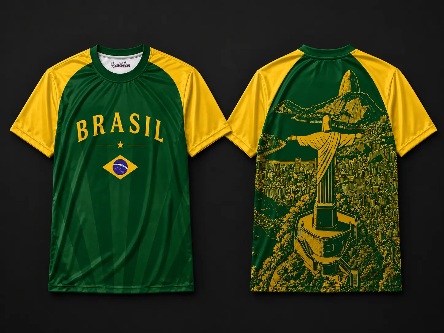 Brazil Soccer Jersey Shirt, Green and Yellow Rio Graphic Tee, Christ the Redeemer Sports Top, Brazilian Fan Unisex Shirt