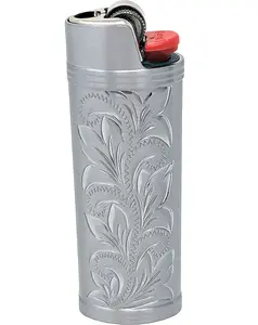 Metal lighter case cover fits BIC lighter standard Full J6 in Silver color lightercase logh ter bic lighters