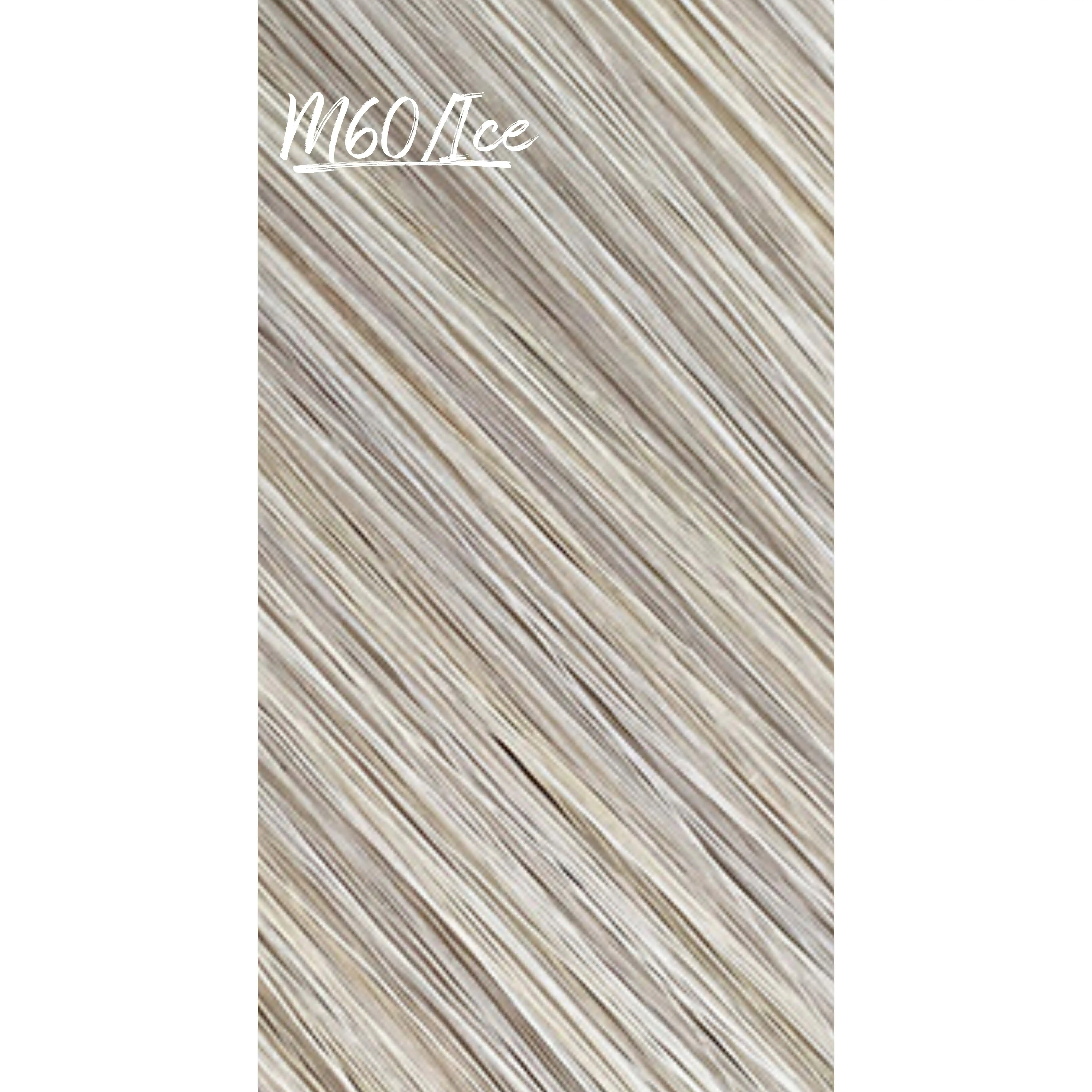 M60/Ice (Icy Platinum Blonde) Hand Tied Weft Hair Extensions for the Flattest Wefts on the Market