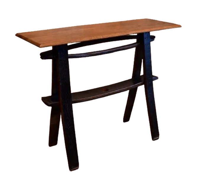 William Sheppee Shooter's Whiskey Barrel Stave Cherry Console Table