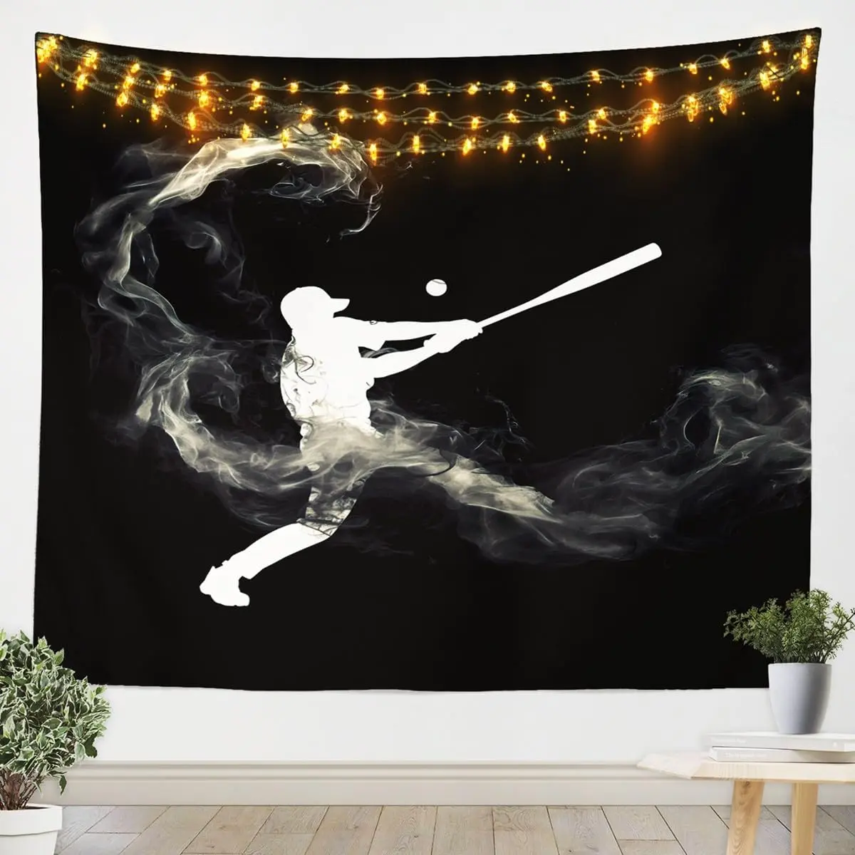 Feelyou Sports Decor Baseball Player Wall Art 3D Baseball Tapestry Large 59x82 Inches for Kids Boys Tournaments Living Room Bedroom