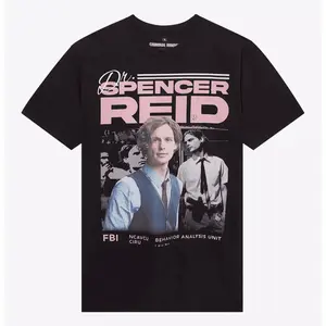 Criminal Minds Dr. Spencer Reid Portrait T-Shirt, Unisex T-Shirt All Sizes Crewneck