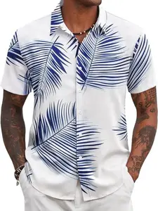 Men's Hawaiian Summer Beach Shirt Short Sleeve Flower Shirts #hawaii #hawaiishirt