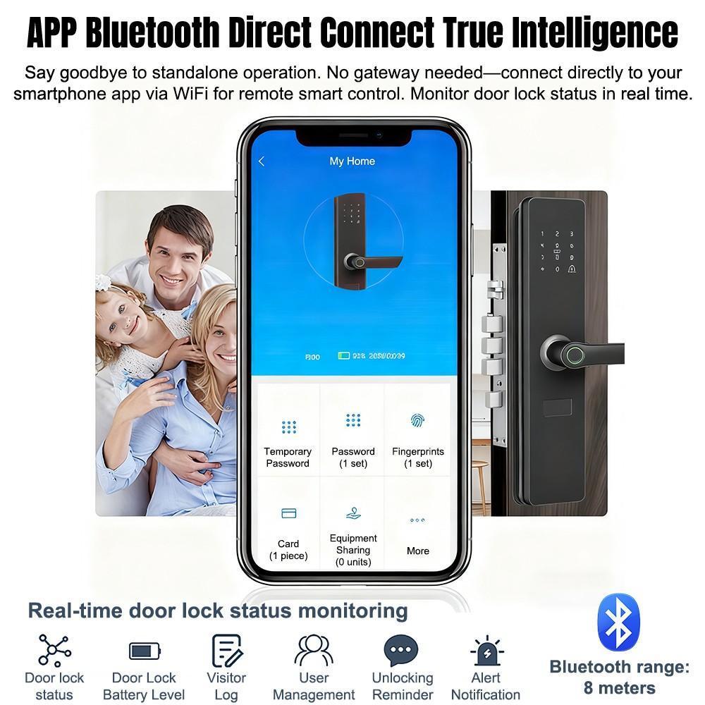 Upgraded Door Lock Biometric Fingerprint Bluetooth Password Keyless Keypad Entry Upgraded Door Lock Biometric Fingerprint Bluetooth Password Keyless Keypad Entry