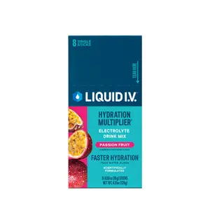 Liquid I.V. Hydration Multiplier - Passion Fruit - Hydration Powder Packets | Electrolyte Drink Mix | Easy Open Single-Serving Stick | Non-GMO | 8 Sticks
