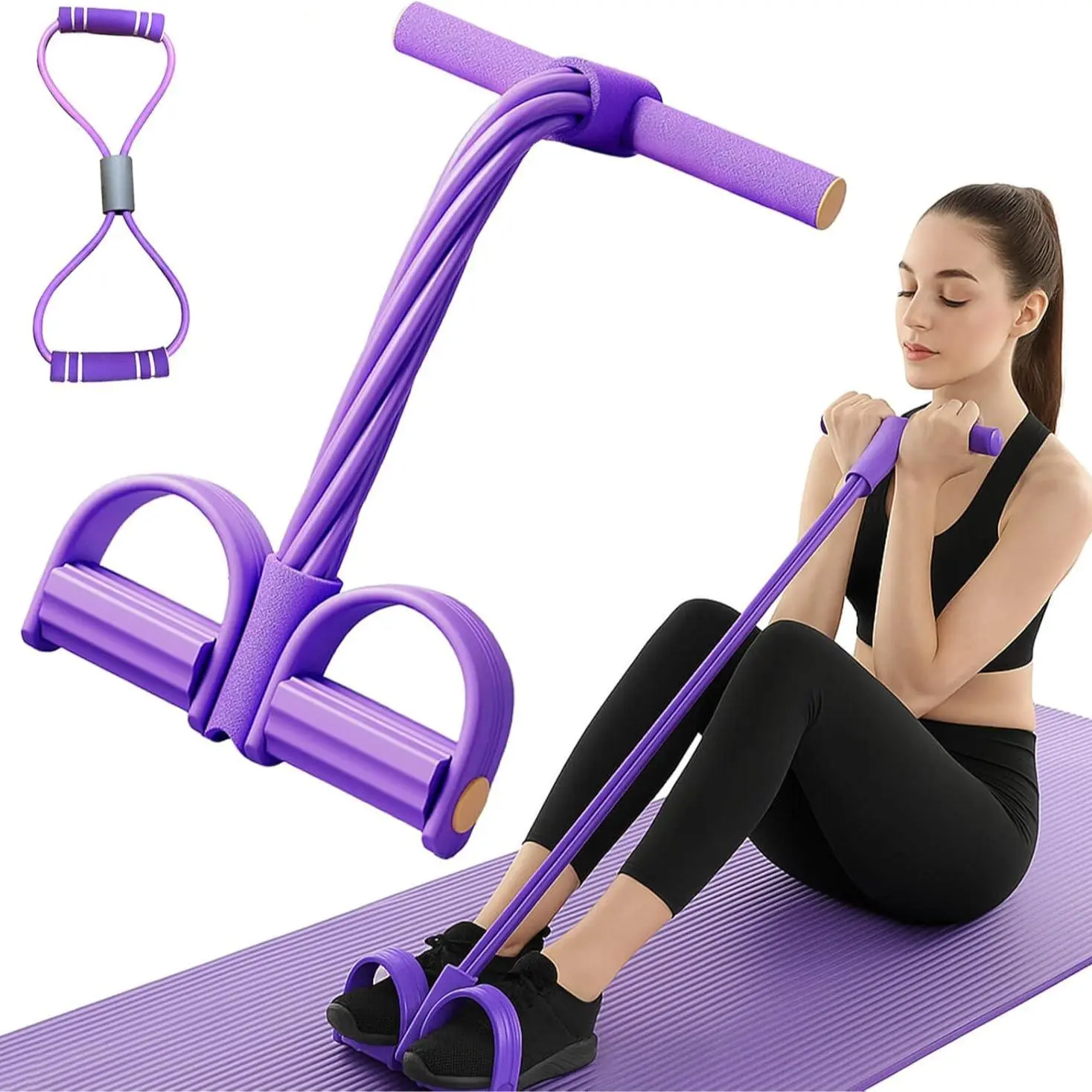 Purple 6-Tube+Figure 8 Resistance Band