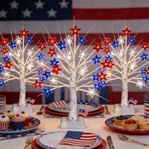 Red White Blue Star String Lights for July 4th Party & Home Decor – 72/96 LED Battery-Powered Starry Lights, Ideal Centerpiece for Events, Patriotic American National Day Flag Style Gift for Party Planners, USA Independence Day Vibe