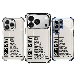 Faith Phone Case for iPhone Samsung Galaxy 17Pro Max Air 16 15Plus 14 13 12 11 XR XS S25 S24 S23 S22 Cases Empowering Scripture Verse Pattern All Seasons Durable Bumper, Protection Durable Phone case for Everyone, Protective Silicone Cover. JY20