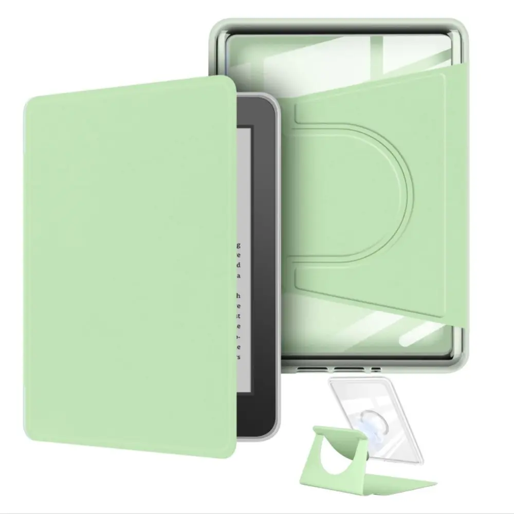 360° Rotating Acrylic Portable Protective Case for Kindle Colorsoft Signature Edition & Paperwhite 12th Gen, Magnetic Detachable Stand, Transparent Back, Auto Sleep/wake, Durable