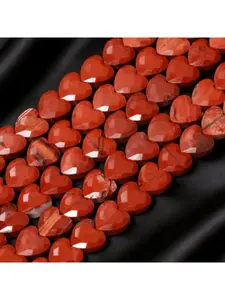 8x8mm Natural Stone Red Jasper Faceted Heart-shaped Loose Spaced Beads for DIY Exquisite Bracelets, Necklaces, Earrings, Handicrafts, Accessories, Jewelry Making Supplies, Valentine's Day Gifts