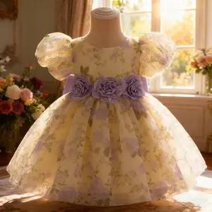 2300 Baby Girls Baptism Birthday Princess Wedding Dress Party Tutu Gown Kids Christening Dress For Kids Girl