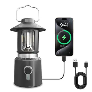 Outdoor lighting, camping lamp, ultra-long battery life, retro tower lamp, rechargeable ambiance light, tent hanging lamp