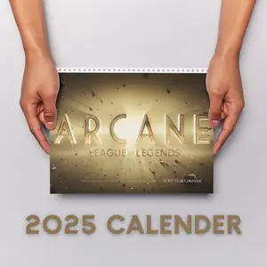 Arcane 2025 Wall Calendar, Arcane Netflix Fan Art, League of Legends, Printable Wall Calender, Funny Motivational, 12 Monthly Calendar