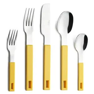ANNOVA 20 Piece Silverware Set Stainless Steel Colorful Block Handle Assorted Color