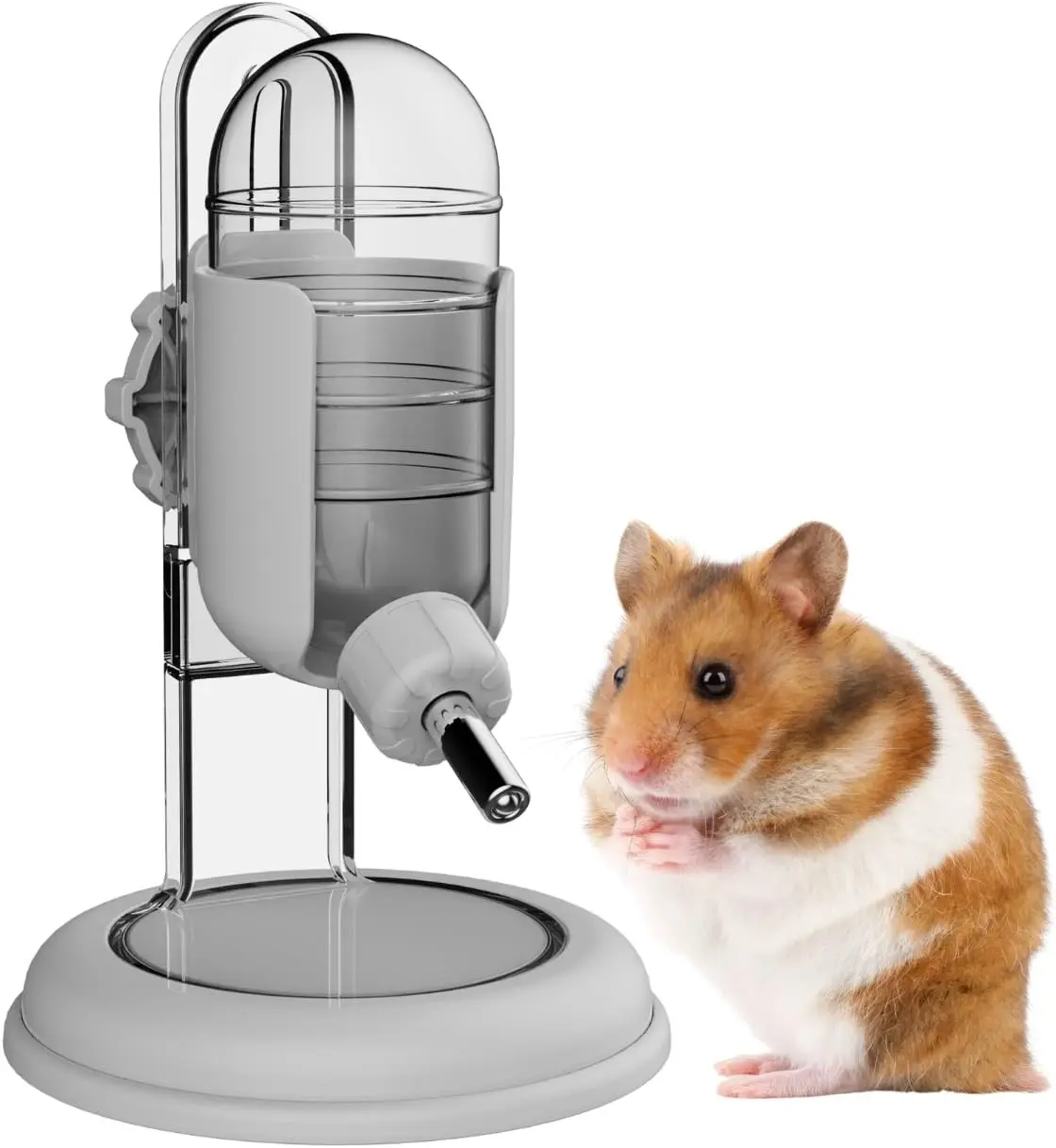 4oz Gray Water Bottle with Stand Water Dispenser for Syrian Dwarf Hamsters Gerbils Mice Rats Degus