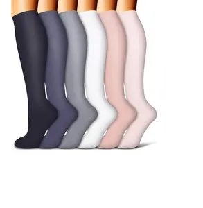 6 Pairs Compression Socks for Women & Men, Graduated Support Breathable Non-Slip Socks, Relieve Fatigue, Reduce Swelling, Perfect for Sports, Running, Nurses and Travel