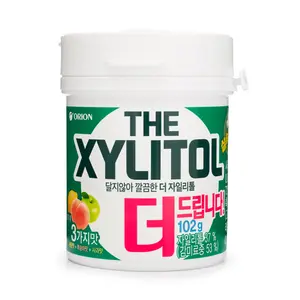 Korean Fruit Pack Xylitol Gum - Three Fruity Flavors, Sugar-Free, Hygienic Dispenser Capsule, Improved Dental Health & Fresh Breath