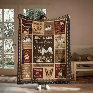 French Bulldog Mom Gifts Soft Cozy Flannel Throw Blanket, Ultra-Soft Breathable Frenchie Pattern Throw, Thoughtful Gift for Dog Lovers, Ideal for Home, Travel & Daily Use