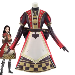 Gothic Alice Lolita Red Queen Dress | Alice: Madness Returns Inspired Victorian JSK Costume | Dark Fantasy Cosplay Outfit for Women | Custom Fitting Available for Halloween Party Role Play