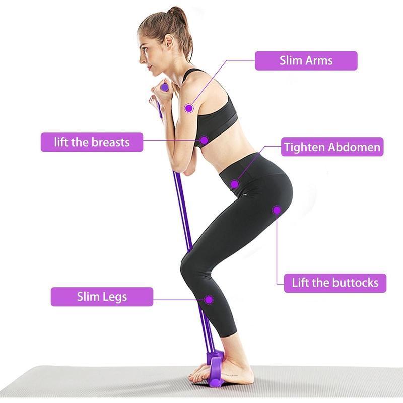 Manual Tension Training Pedal Resistance Band, Eco-Friendly Natural Latex Yoga Stretching Band, Multifunctional Adjustable Elastic Band for Home Gym Arm & Waist and Abdomen Training, Exercise Equipment, Suitable for Both Men and Women