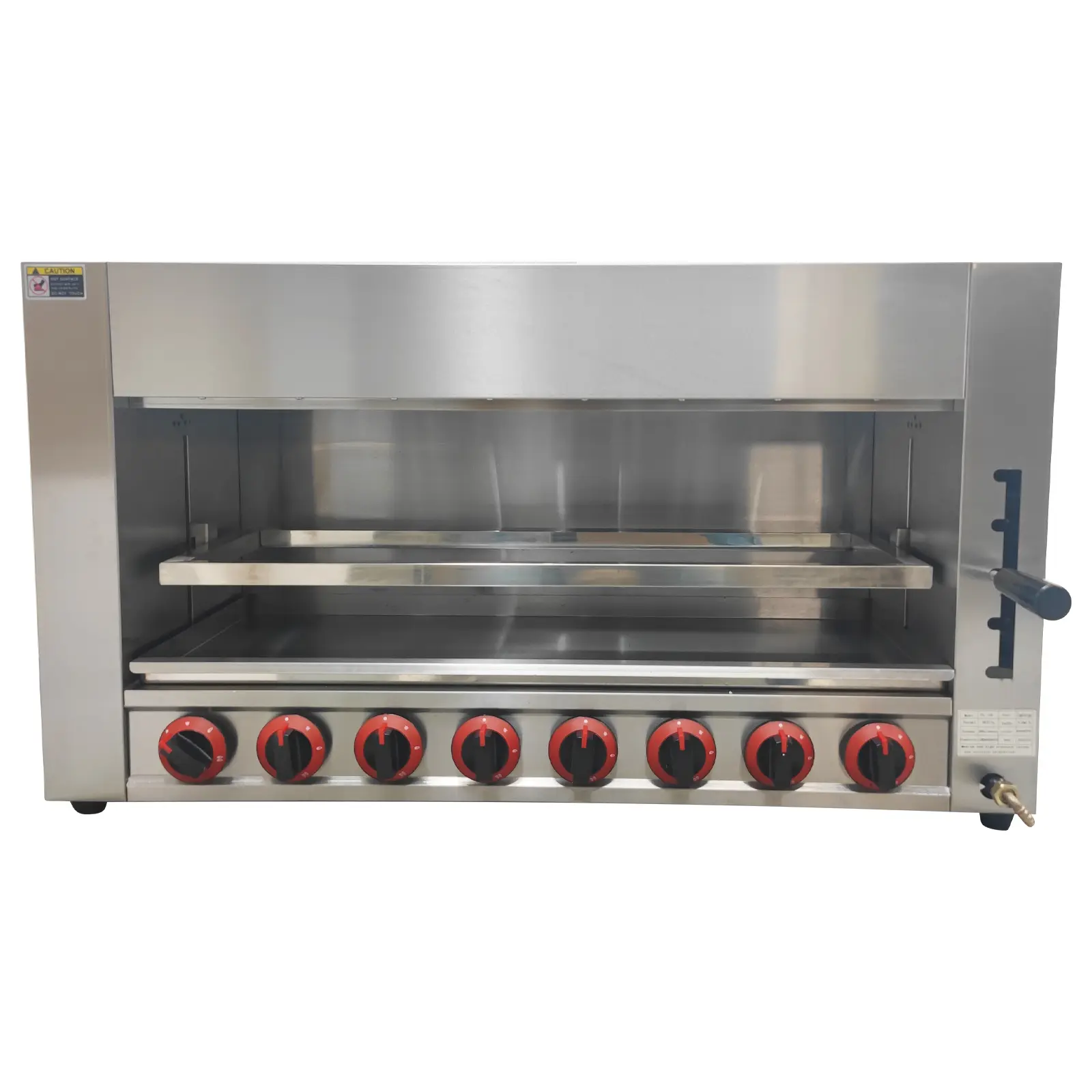 YOKOMA LPG Countertop Salamander Broiler Stainless Steel Cheese Melter Machine For Restaurant Melt Cheese Toast Sandwiches Grill Steaks