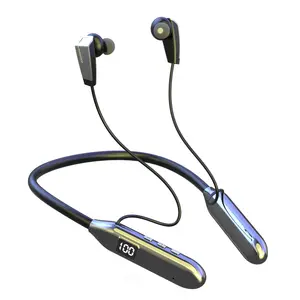 SK8 Pro Wireless Earbuds with Noise Cancellation,Neckband design headphone ,Sports Waterproof&Deep Bass Earphones with LED Screen,for Sport Workout Running Gym