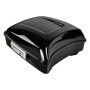 10.7 Inch Black Chopped Trunk Fits For Harley Touring Electra Models 2014 2025 Upgraded Soft Padding Standard Lining Replace Ordinary Hard Cushion Motorcycle Storage Box