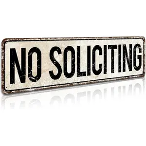 No Soliciting Sign for House, 6x16 inch Durable No Soliciting Signs for Home & Office, No Solicitation Signs for Front Door