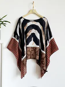 French Simple Luxurious Silk Paisley & Checkered Shawl, Windproof Sandproof Soft Scarf, Fashionable Versatile Wrap for Stylish