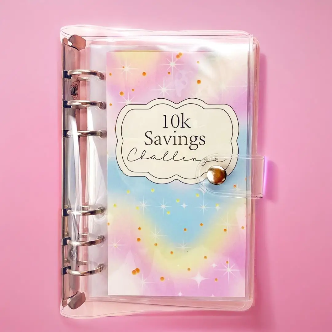 Savings Challenge Binder, 1 Count A6 10K Savings Binder, Saving Budget Planner, Money Saving Budget Binder for Home & School & Office