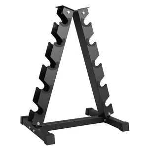 Space-Saving A-Frame 5-Tier Dumbbell Rack - Heavy Duty Steel Weight Storage Stand for Home Gym - Vertical Design