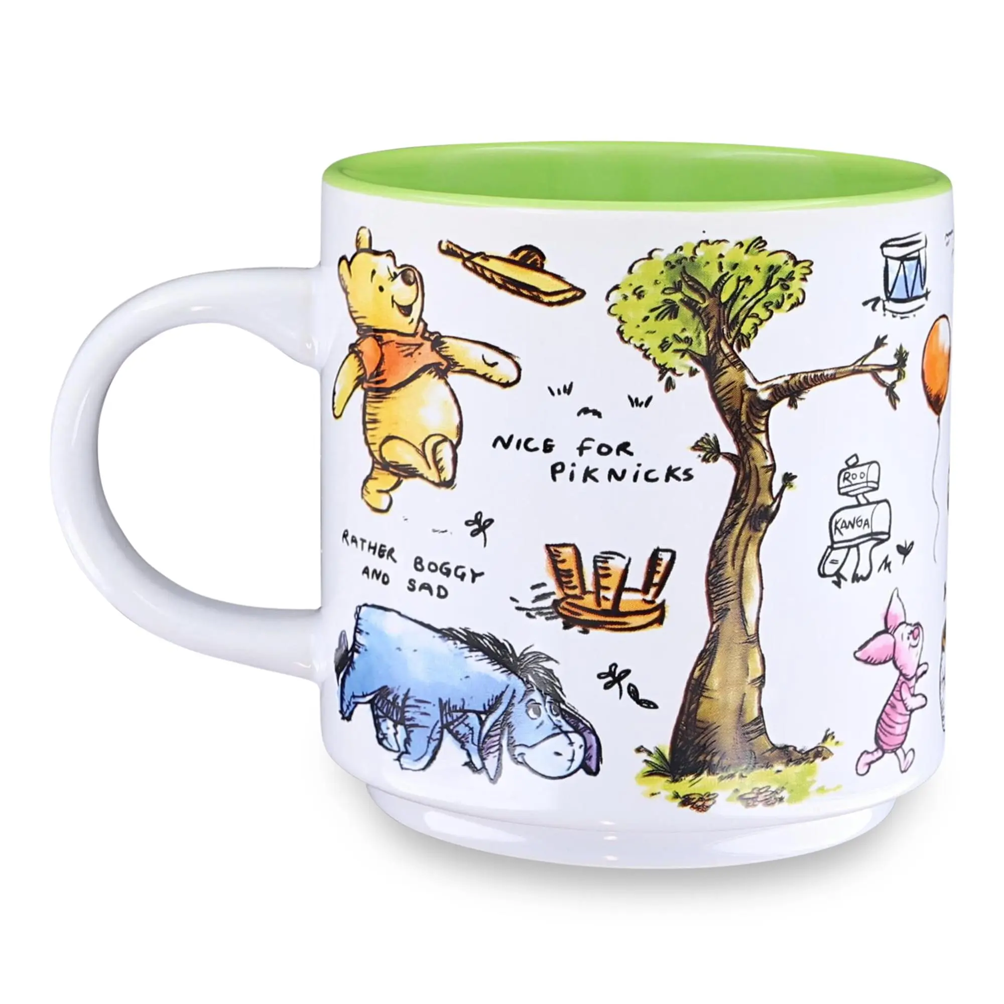 Disney Winnie the Pooh Allover Icons Ceramic Mug | Holds 13 Ounces
