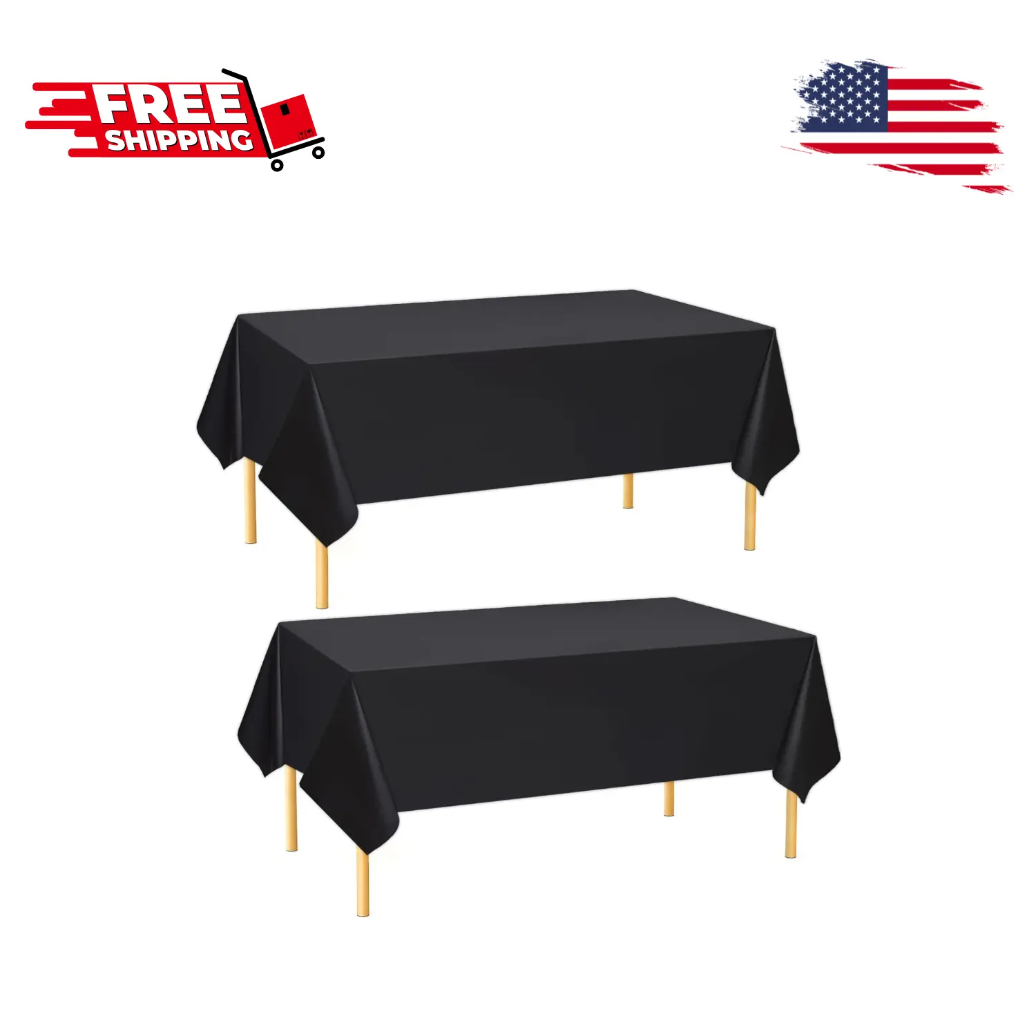 2 Pack Rectangle Tablecloths 54 x 108 Inch Water Resistant