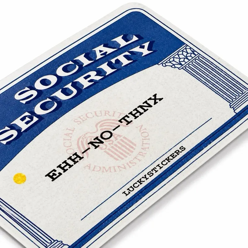 Antisocial security card  the Ultimate Rectangle Sticker for Anywhere & Anything Minimal Tech Style | Waterproof | Perfect Fit for Laptops & Accessories