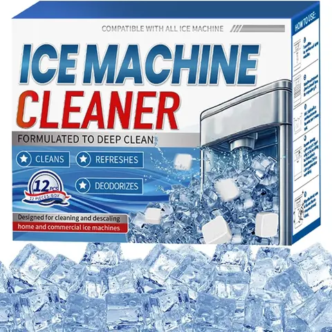 Ice Machine Cleaner Maker Descaler,12Pcs Ice Machine Cleaner Tablets,Countertop Ice Maker Cleane r,Compatible with Frigidaire,Opal, Ge Profile, Kitchenaid